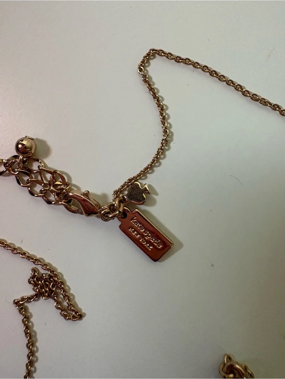 Kate Spade Delicate Rose Gold Station Necklace with Crystal Accents